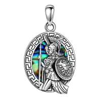 wholesale 925 Sterling Silver Greek Warrior Pendant Necklace-Athena Goddess Without Chain