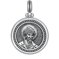 wholesale 925 Sterling Silver St George Dragon Slayer Round Pendant Necklace-Saint Spyridon Without Chain