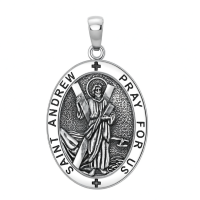 wholesale 925 Sterling Silver Saint Michael Archangel Shield Pendant Necklace For Men-K Saint Andrew Necklace Without Chain