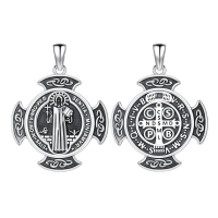 wholesale 925 Sterling Silver Saint Michael St Joseph Virgin Mary Pendant Necklace -A-St. Benedict Without Chain