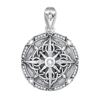 wholesale 925 Sterling Silver Compass Necklace w/ 24 Rolo Chain & CZ Accents - Graduation Gift for Her-Compass-A Without Chain