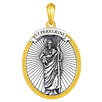 wholesale 925 Sterling Silver St Peregris Catholic Religious Pendant Necklace-St Peregrine-2 Without Chain