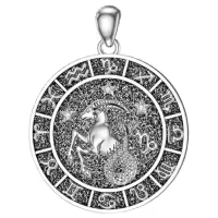 wholesale 925 Sterling Silver Unicorn & Star Zodiak Constellation Necklace for Women Girls Gift-Capricorn Without Chain