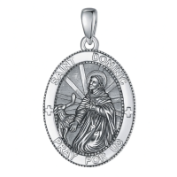 wholesale 925 Sterling Silver Patron Saint Medal Amulet Necklace for Men 2 5mm 22 +2 Chain-A36-Saint Dominic Without Chain