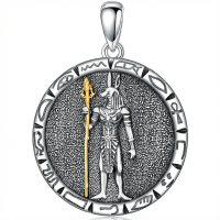 wholesale 925 Sterling Silver Egyptian Anubis Pendant Necklaces for Men & Women-C01-Anubis Without Chain
