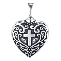 wholesale 925 Sterling Silver & Hypoallergenic Heart Cross Urn Necklace for Ashes Memorial Cremation Jewelry Sympathy Gift-Heart Cross Without Chain