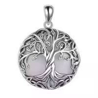 wholesale 925 Sterling Silver Abalone Shell Tree of Life Pendant Necklace - Irish s for Women-Moonstone Tree Pendant Without Chain