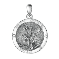 wholesale 925 Sterling Silver Patron Saint Medal Amulet Necklace for Men 2 5mm 22 +2 Chain-A11-Saint Michael Without Chain