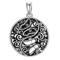 wholesale 925 Sterling Silver Butterfly Yin Yang Pendant Necklace-Butterfly Without Chain