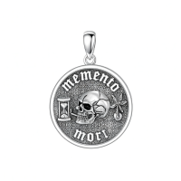 wholesale 925 Sterling Silver Memento Mori Skull Pendant-A01-Memento Mori Without Chain
