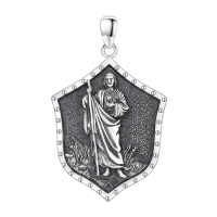 wholesale 925 Sterling Silver Jesus Shield Pendant-Saint Jude Without Chain