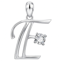 wholesale 925 Sterling Silver 26 Alphabet Pendant Necklace Jewelry-Letter E Without Chain