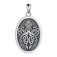 wholesale 925 Sterling Silver Celtic Knot Pendant Necklace Wholesale With Chain And Detailed Oval Design-Celtic Octopus Without Chain