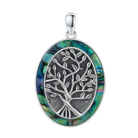 wholesale 925 Sterling Silver Tree Of Life Abalone Pendant Necklace-Tree of Life A(Abalone Shell) Without Chain