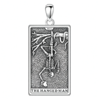 wholesale 925 Sterling Silver The Hanged Man Tarot Pendant Necklace for Men Women Gifts-Hanged Man Without Chain