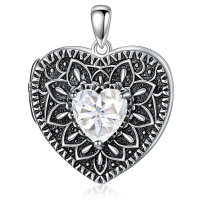 wholesale 925 Sterling Silver Birthstone Gemstone Heart Photo Locket Necklace Holds 2 Pictures Jewelry Gift-05 May-06 June-12 December-11 November-02 February-10 October-09 September-04 April-07 July-08 August-01 January-03 March Without Chain