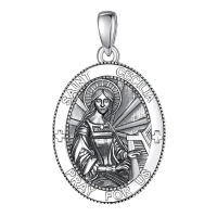 wholesale 925 Sterling Silver Patron Saint Medal Amulet Necklace for Men 2 5mm 22 +2 Chain-A47-Saint Cecilia Without Chain