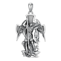 wholesale 925 Sterling Silver &  Saint Michael Pendant Cross Necklace for Men Women  24 Chain-A4.Saint Michael(cross) Without Chain