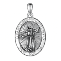 wholesale 925 Sterling Silver Patron Saint Medal Amulet Necklace for Men 2 5mm 22 +2 Chain-A43-Saint Joseph of Cupertino Without Chain
