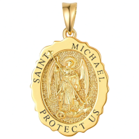 wholesale 925 Sterling Silver & 24K Gold Plated Customizable St Michael's Medal Pendant Necklace for Men and Women-St Michael-Personalized-St Michael-St Michael-Personalized-St Michael Without Chain