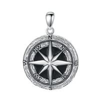 wholesale 925 Sterling Silver Compass Pendant Necklace-Style D01 Without Chain