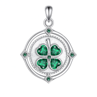 wholesale 925 Sterling Silver Four Leaf Clover Pendant Necklace-clover Without Chain