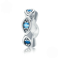 wholesale S925 sterling silver demon eye bead bracelet with colorful oil-filled eye charms-undefined