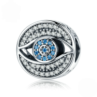 wholesale S925 sterling silver demon eye bead bracelet with colorful oil-filled eye charms.-undefined