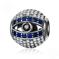 wholesale S925 sterling silver demon eye bead bracelet with colorful oil-filled eye charms.-undefined