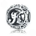 wholesale Metal S925 silver DIY letter beads, hollow initials, bracelet charms, factory direct-0-14