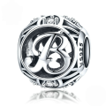wholesale Metal S925 silver DIY letter beads, hollow initials, bracelet charms, factory direct-0-5