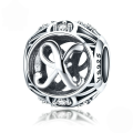 wholesale Metal S925 silver DIY letter beads, hollow initials, bracelet charms, factory direct-0-27