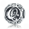 wholesale Metal S925 silver DIY letter beads, hollow initials, bracelet charms, factory direct-0-20