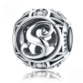 wholesale Metal S925 silver DIY letter beads, hollow initials, bracelet charms, factory direct-0-22
