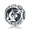 wholesale Metal S925 silver DIY letter beads, hollow initials, bracelet charms, factory direct-0-10