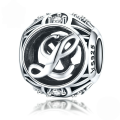 wholesale Metal S925 silver DIY letter beads, hollow initials, bracelet charms, factory direct-0-15