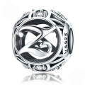 wholesale Metal S925 silver DIY letter beads, hollow initials, bracelet charms, factory direct-0-29