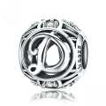 wholesale Metal S925 silver DIY letter beads, hollow initials, bracelet charms, factory direct-0-7