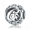 wholesale Metal S925 silver DIY letter beads, hollow initials, bracelet charms, factory direct-0-6