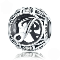 wholesale Metal S925 silver DIY letter beads, hollow initials, bracelet charms, factory direct-0-13