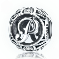 wholesale Metal S925 silver DIY letter beads, hollow initials, bracelet charms, factory direct-0-19