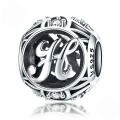 wholesale Metal S925 silver DIY letter beads, hollow initials, bracelet charms, factory direct-0-11