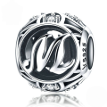 wholesale Metal S925 silver DIY letter beads, hollow initials, bracelet charms, factory direct-0-16