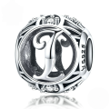 wholesale Metal S925 silver DIY letter beads, hollow initials, bracelet charms, factory direct-0-12