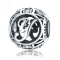 wholesale Metal S925 silver DIY letter beads, hollow initials, bracelet charms, factory direct-0-28