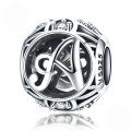 wholesale Metal S925 silver DIY letter beads, hollow initials, bracelet charms, factory direct-0-4