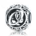 wholesale Metal S925 silver DIY letter beads, hollow initials, bracelet charms, factory direct-0-18