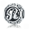 wholesale Metal S925 silver DIY letter beads, hollow initials, bracelet charms, factory direct-0-21