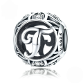 wholesale Metal S925 silver DIY letter beads, hollow initials, bracelet charms, factory direct-0-23