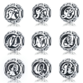 wholesale Metal S925 silver DIY letter beads, hollow initials, bracelet charms, factory direct-0-1